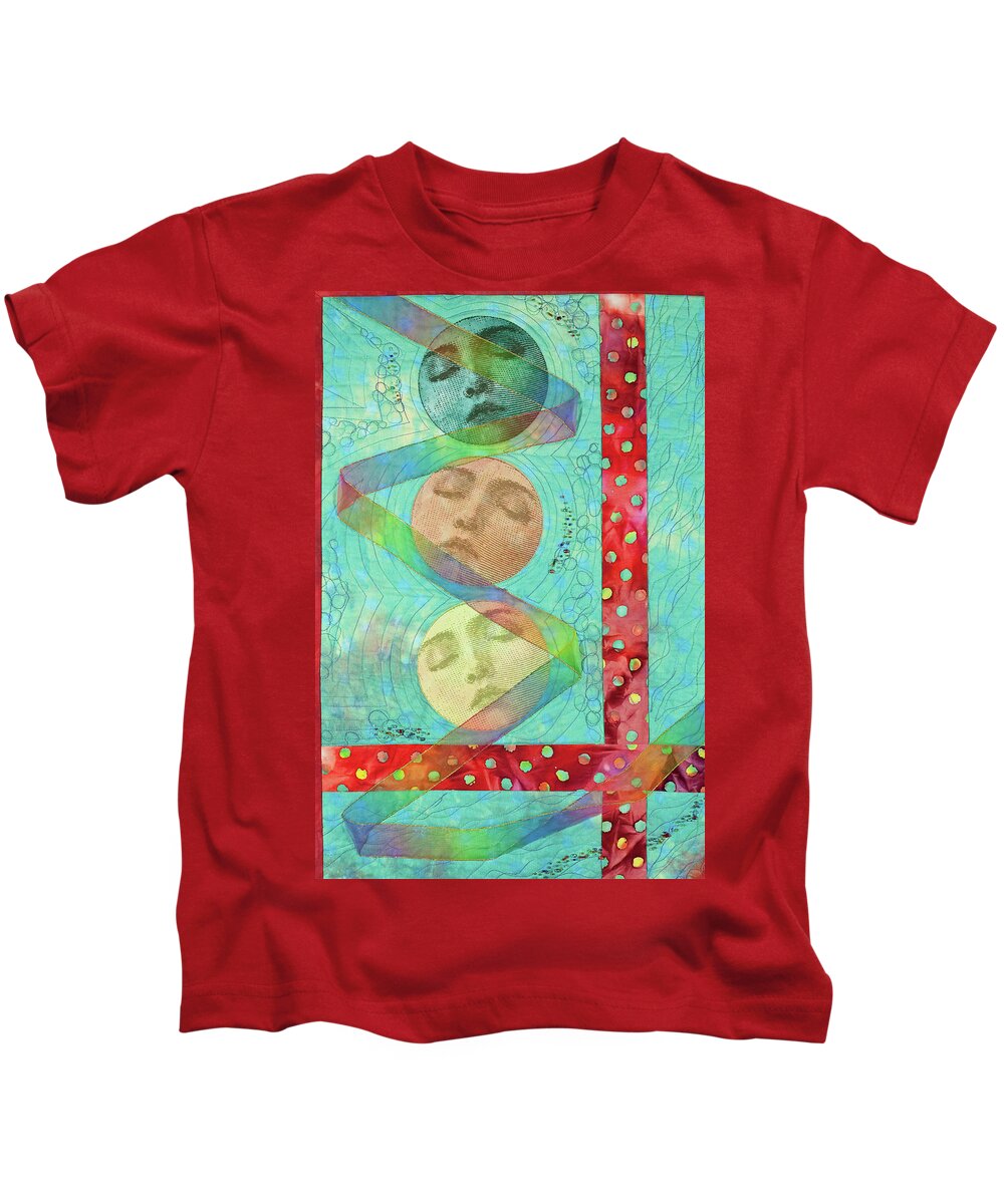 Phases Kids T-Shirt featuring the mixed media Phases 2 by Vivian Aumond