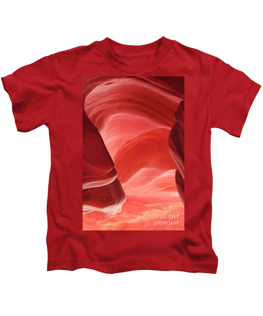 Dave Welling Kids T-Shirt featuring the photograph Pink Sandstone Detail Lower Antelope Slot Canyon Arizona by Dave Welling