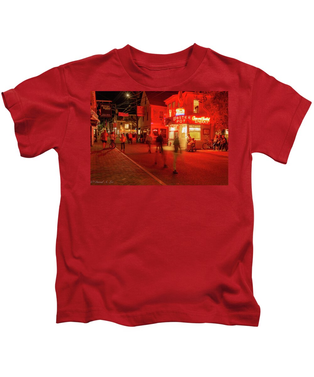 Street Scene Kids T-Shirt featuring the photograph Provincetown by David Lee