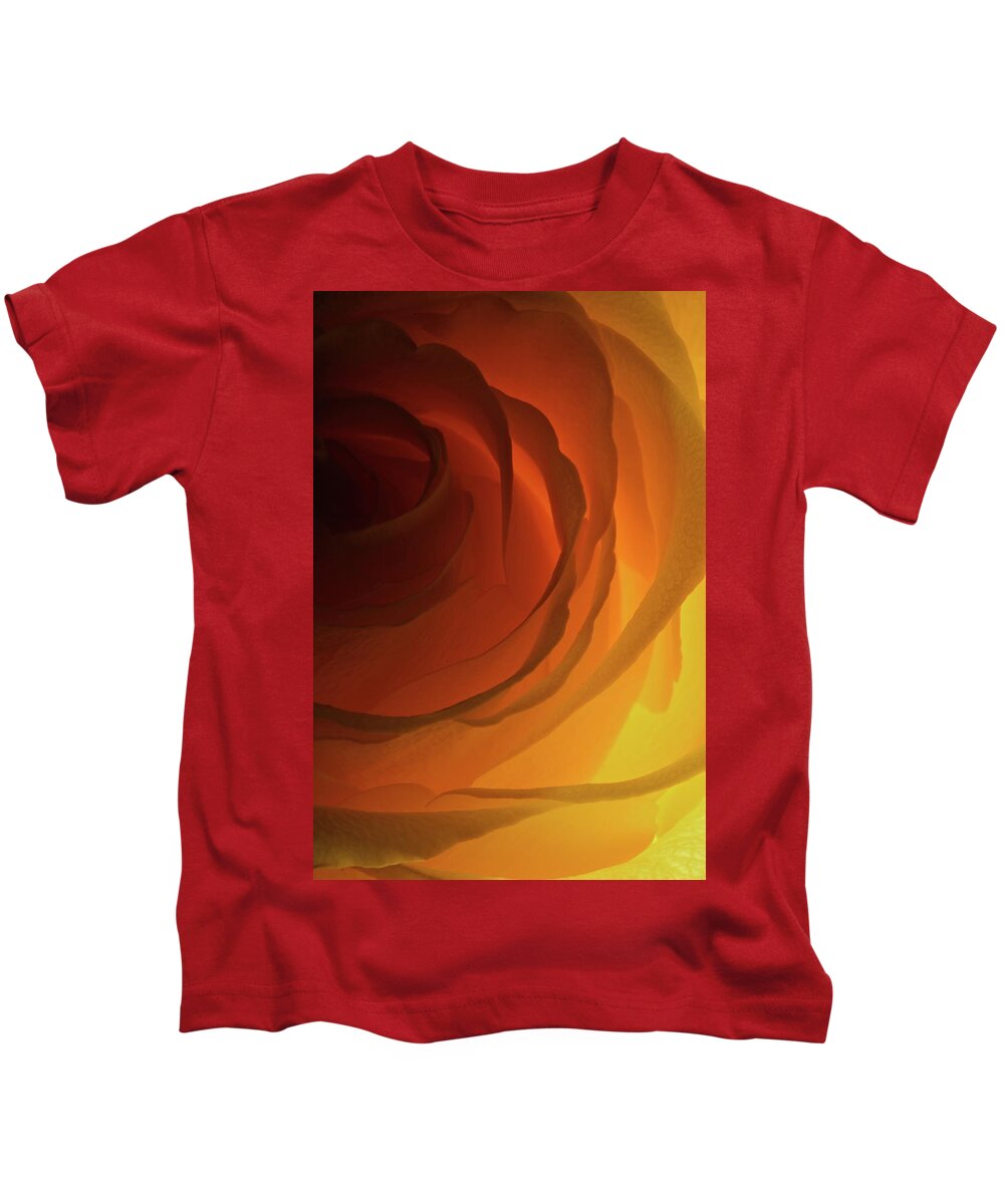 Macro Kids T-Shirt featuring the photograph Rose Yellow 2295 by Julie Powell