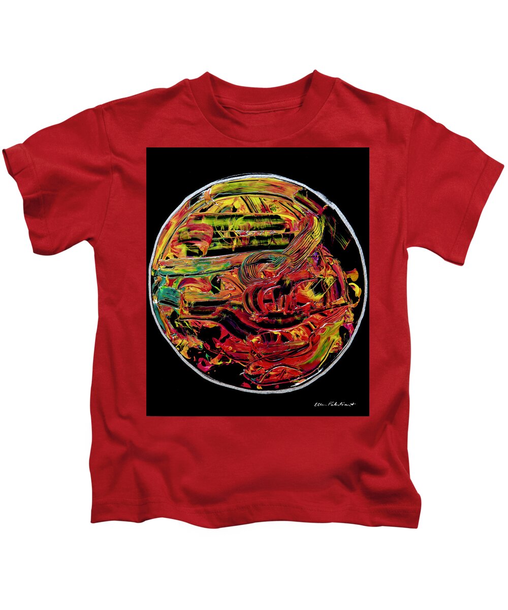 Wall Art Kids T-Shirt featuring the painting Sailing Through The Stratosphere by Ellen Palestrant