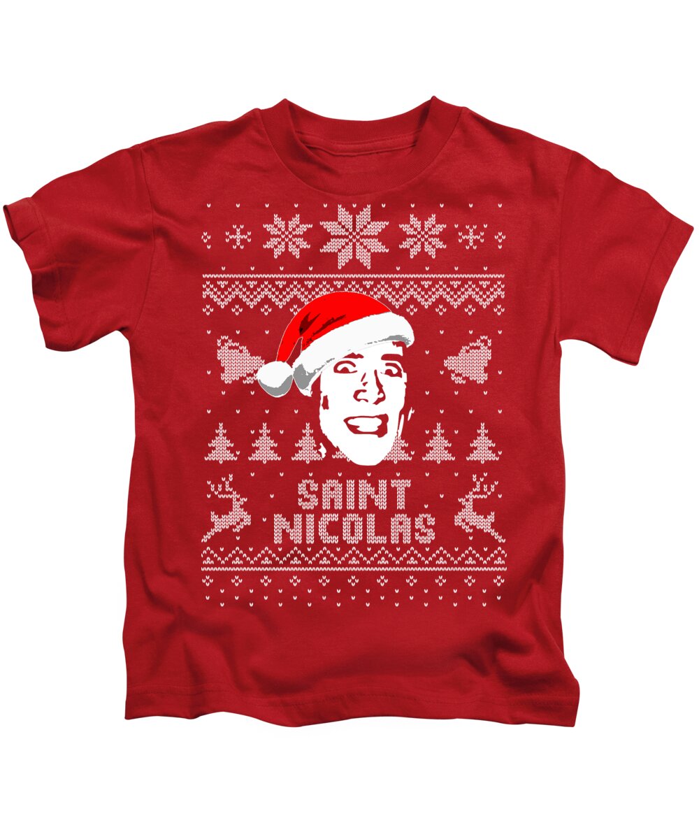 Winter Kids T-Shirt featuring the digital art Saint Nicolas Parody Christmas Shirt by Filip Schpindel