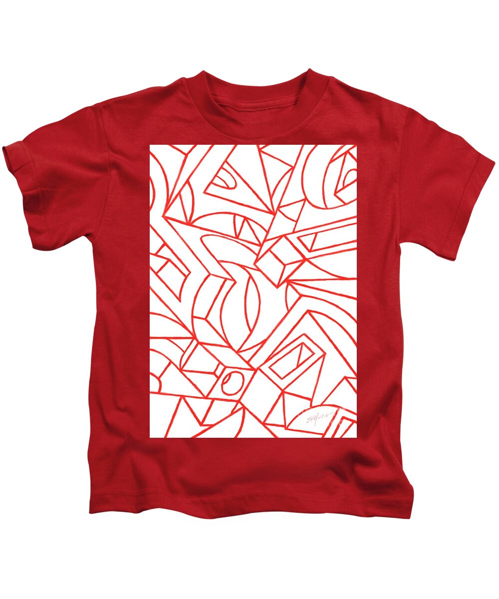Red Kids T-Shirt featuring the digital art Sentences by Wade Hampton