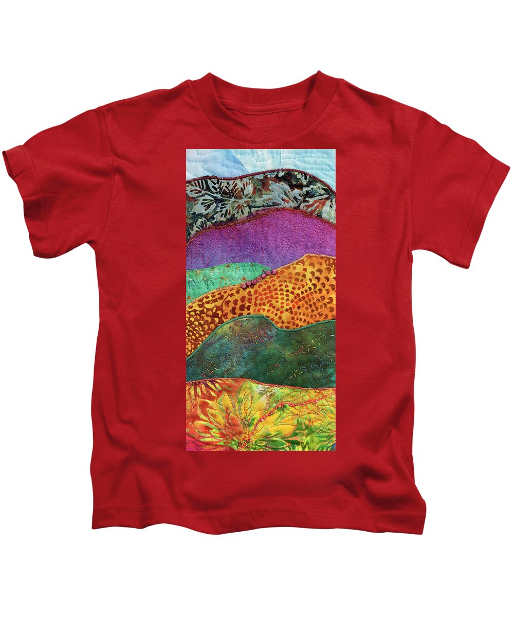 Shrine To Land And Sky Kids T-Shirt featuring the mixed media Shrine to Land and Sky E by Vivian Aumond