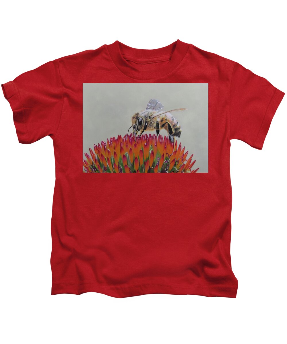 Bee Kids T-Shirt featuring the drawing Spiked Softness by Kelly Speros