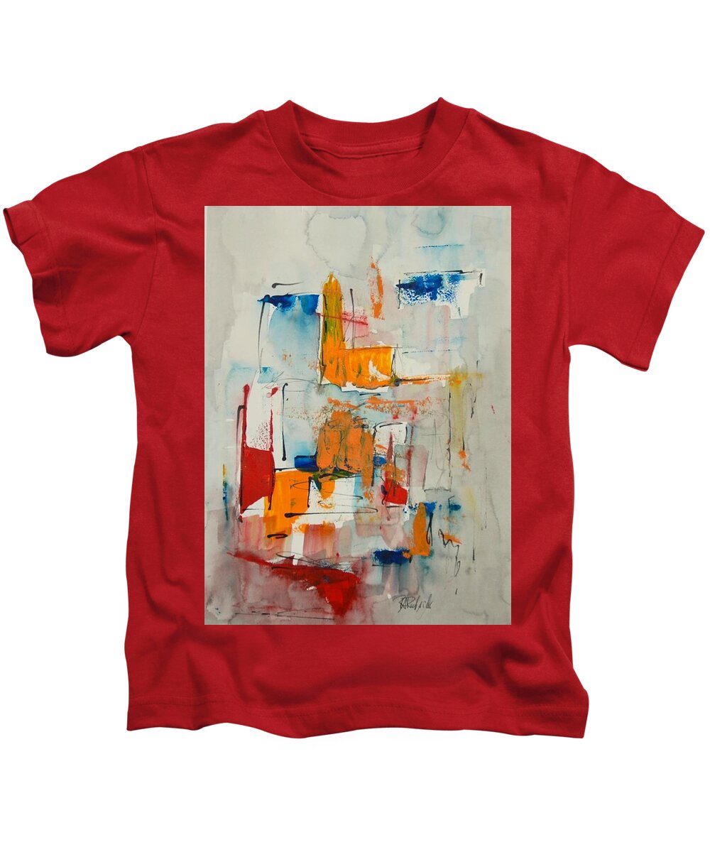  Kids T-Shirt featuring the painting Stillness and Motion #1 by Dick Richards