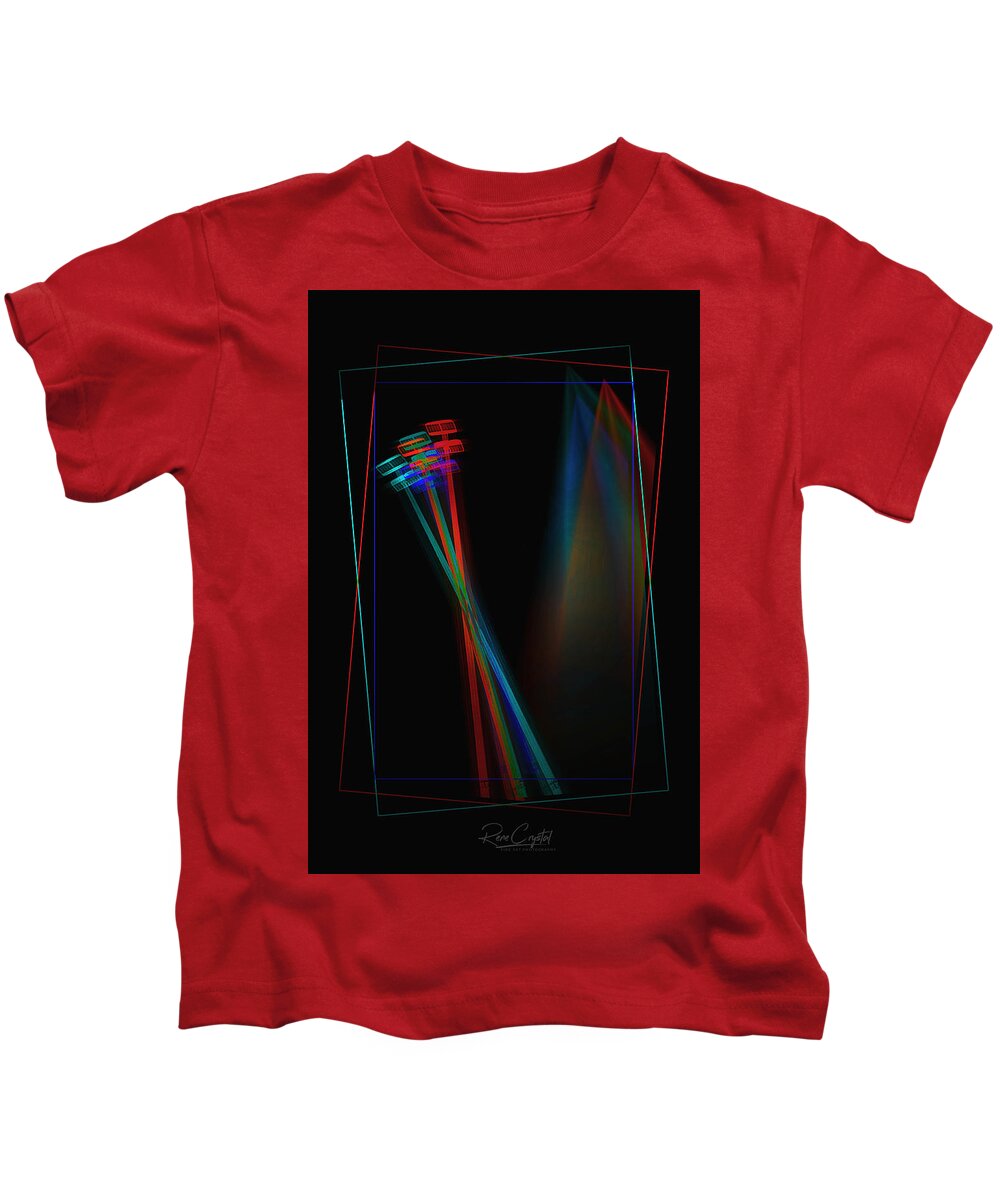 Abstract Art Kids T-Shirt featuring the photograph Street Light Pick Up Sticks by Rene Crystal