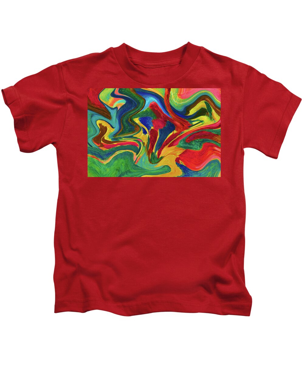 Colorful Kids T-Shirt featuring the digital art The Colorful Spirit of Abstraction by Shelli Fitzpatrick