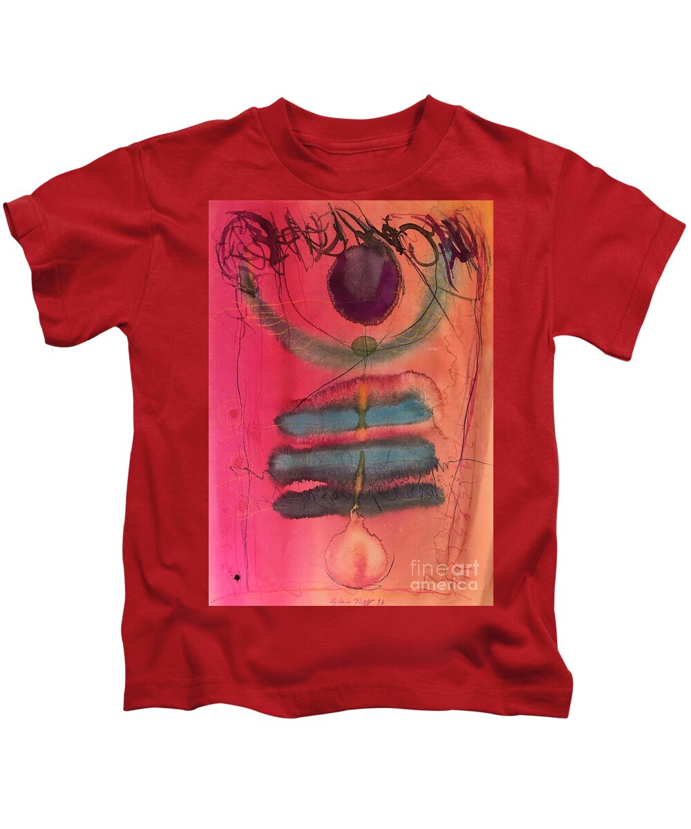 Watercolor Kids T-Shirt featuring the painting The Dance by Glen Neff
