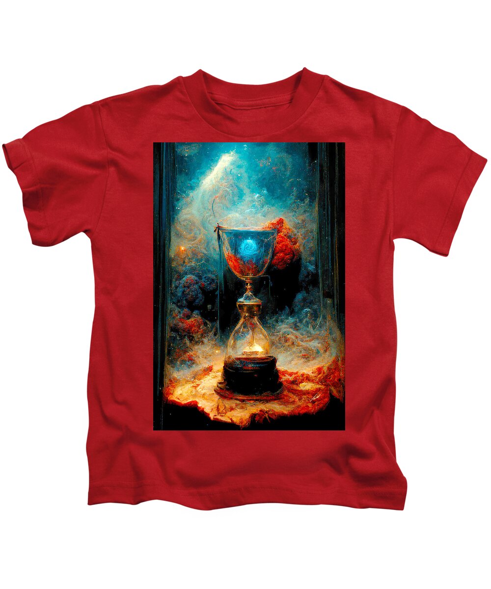 Other Dimension Kids T-Shirt featuring the painting THE DIMENSION OF TIME SPACE - oryginal artwork by Vart. by Vart