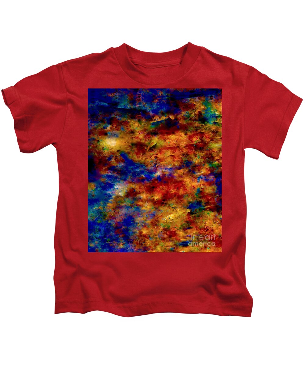 Abstract-painting-mixed-media Kids T-Shirt featuring the mixed media The Night Watch by Catalina Walker
