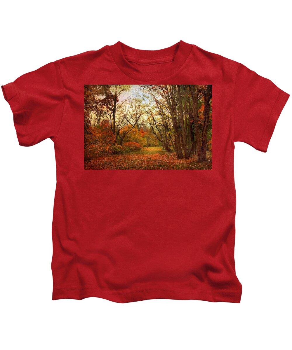 Autumn Kids T-Shirt featuring the photograph Through the Woods by Jessica Jenney