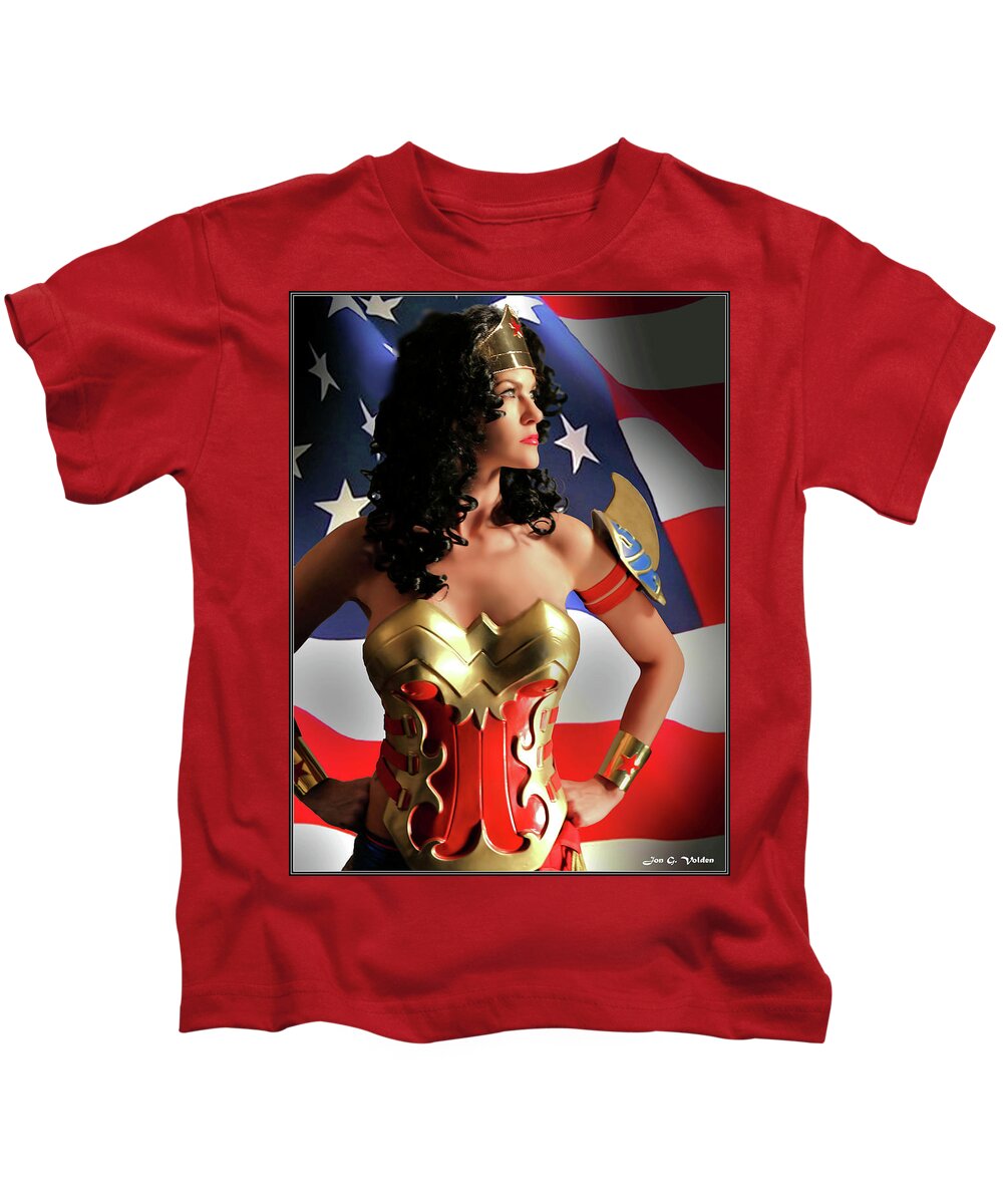 Wonder Kids T-Shirt featuring the photograph Wonder Woman Shadow by Jon Volden