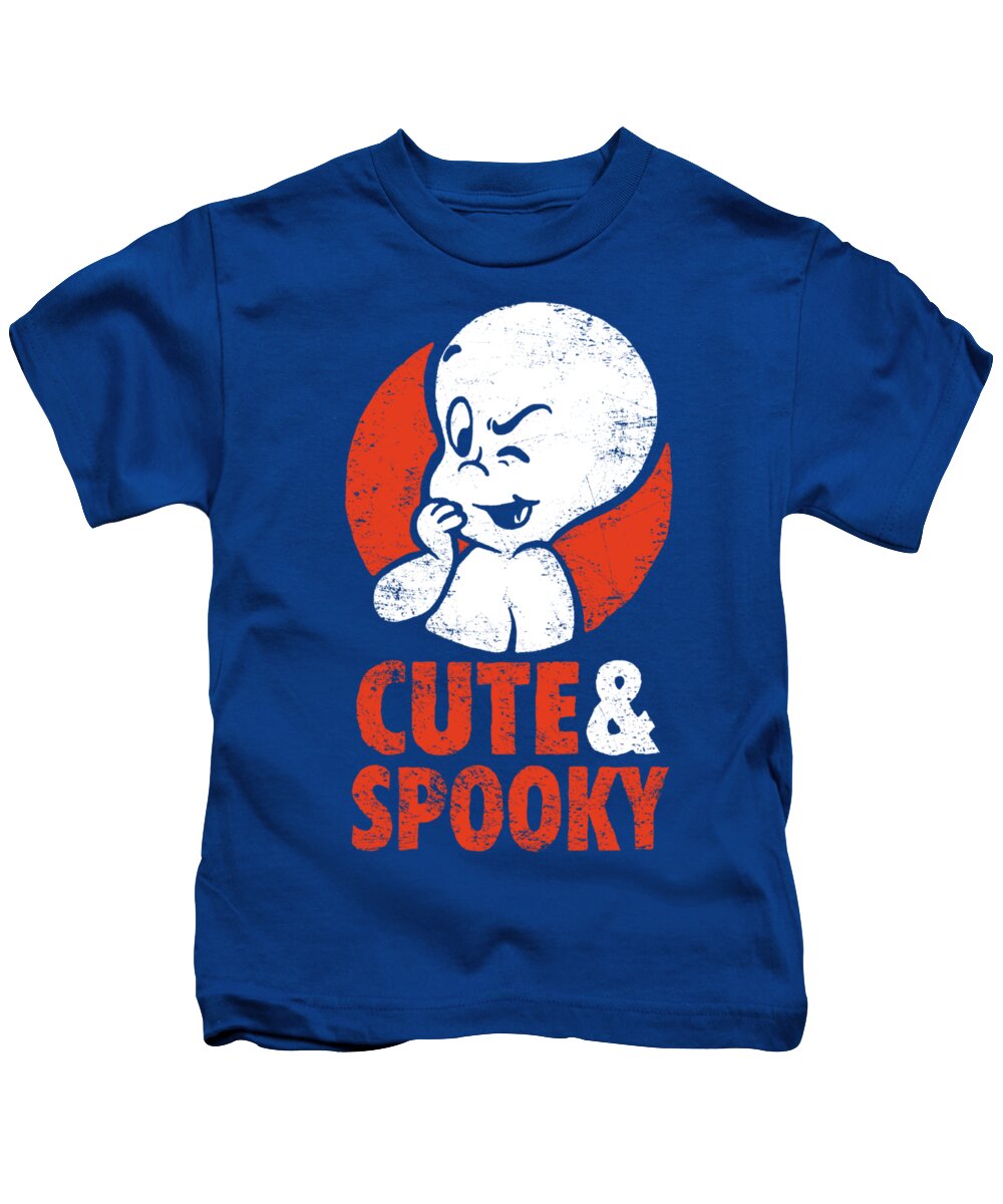  Kids T-Shirt featuring the digital art Casper - Spooky by Brand A