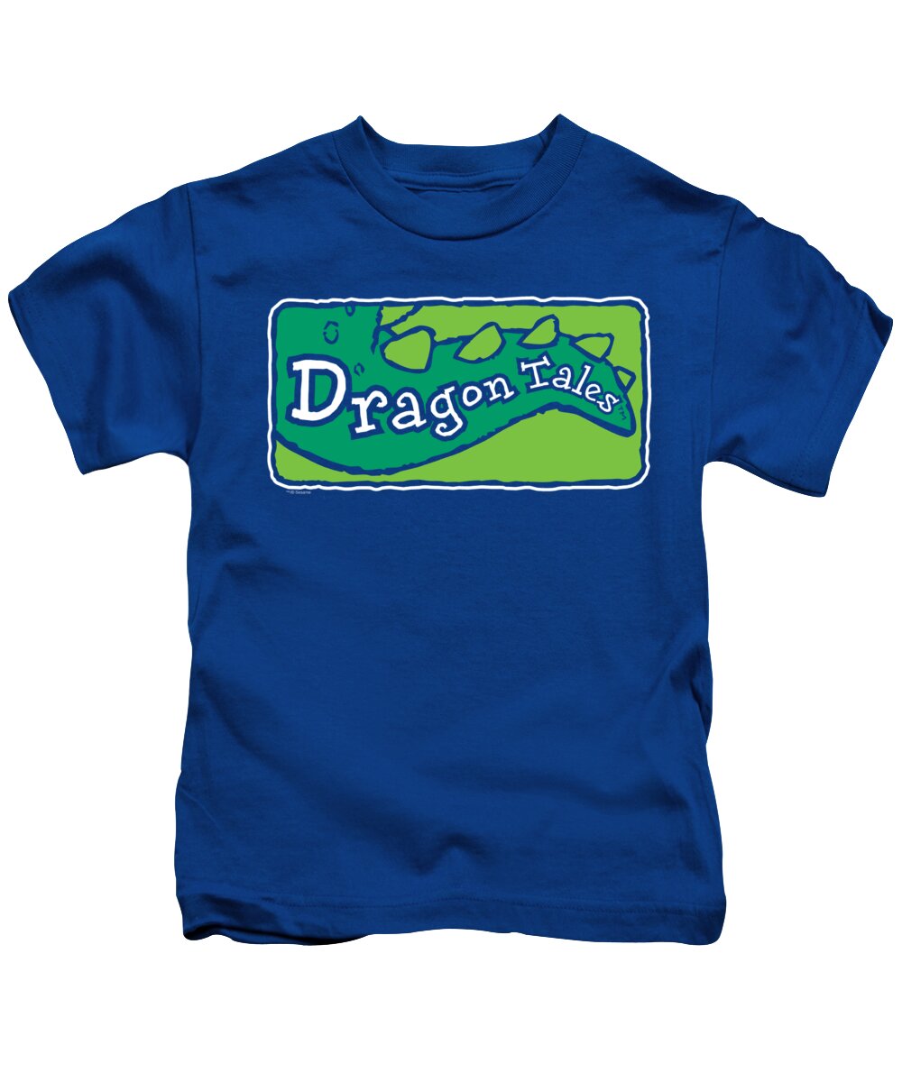  Kids T-Shirt featuring the digital art Dragon Tales - Logo Clean by Brand A