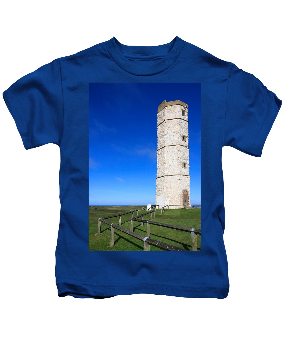 England Kids T-Shirt featuring the photograph Flamborough Old Lighthouse #1 by Sue Leonard