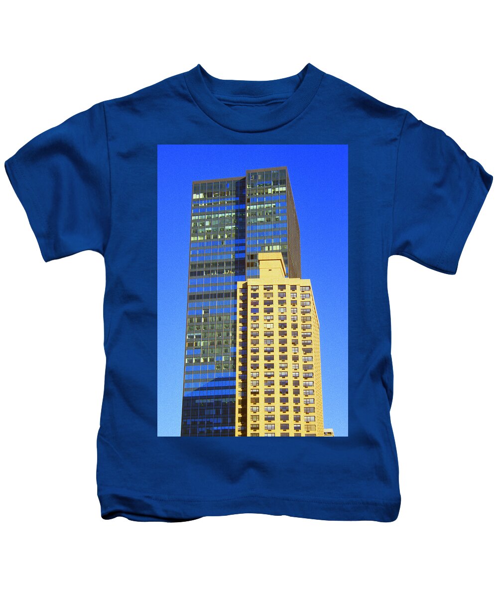 New York Kids T-Shirt featuring the photograph 1984 New York City Skyline No1 by Gordon James
