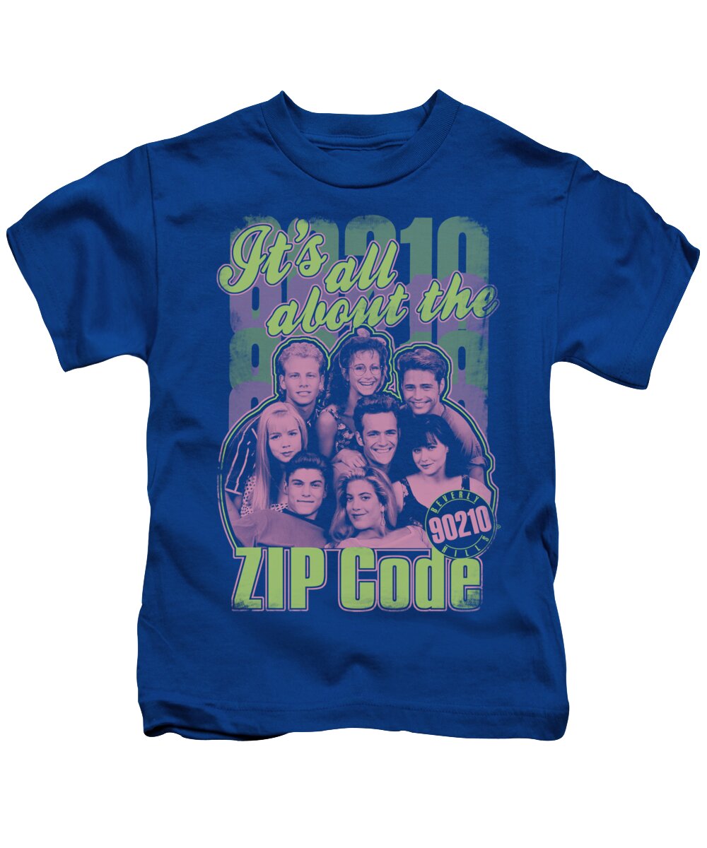 90210 Kids T-Shirt featuring the digital art 90210 - Zip Code by Brand A