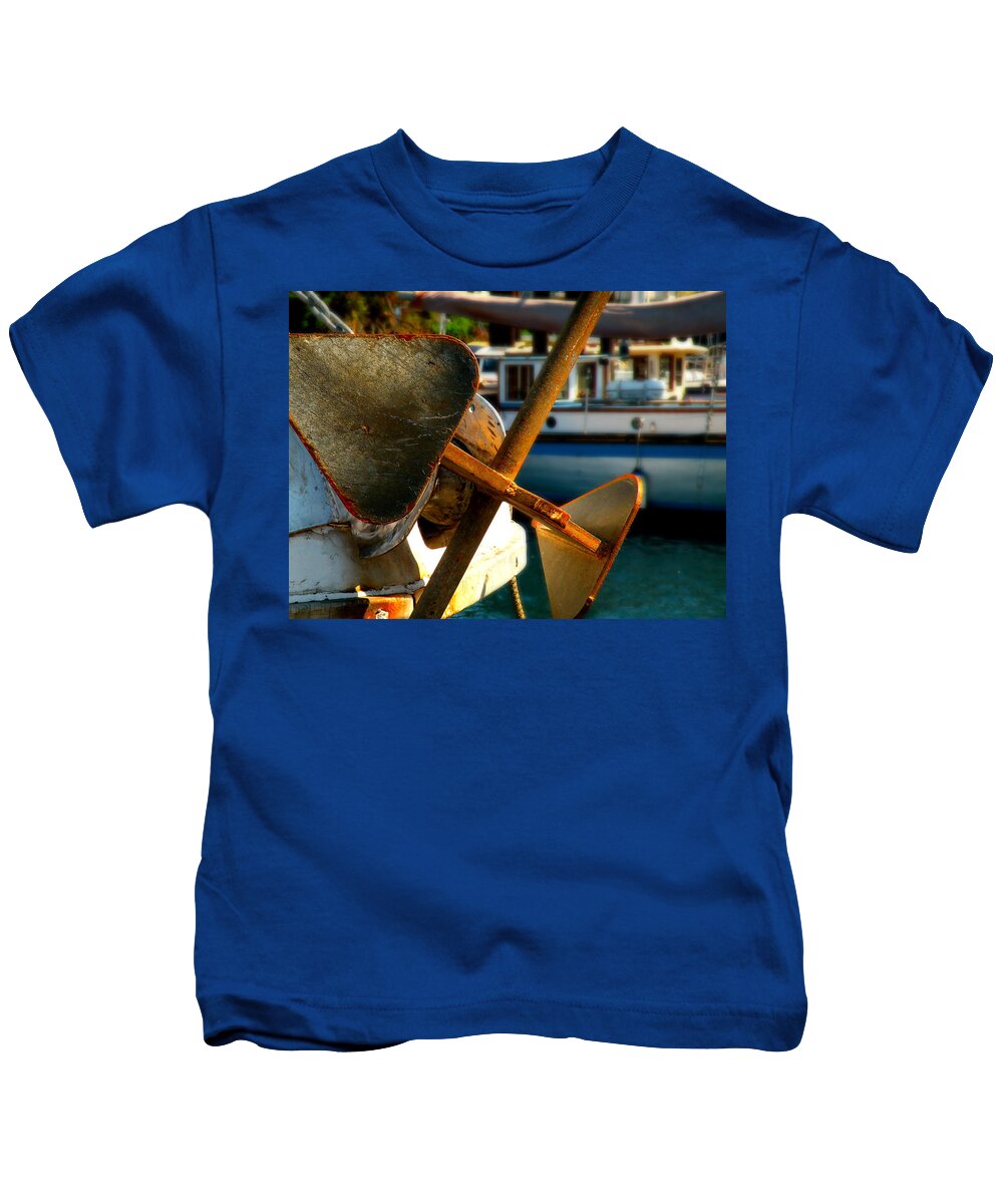 Wall Decor Kids T-Shirt featuring the photograph Anchors Away by Micki Findlay