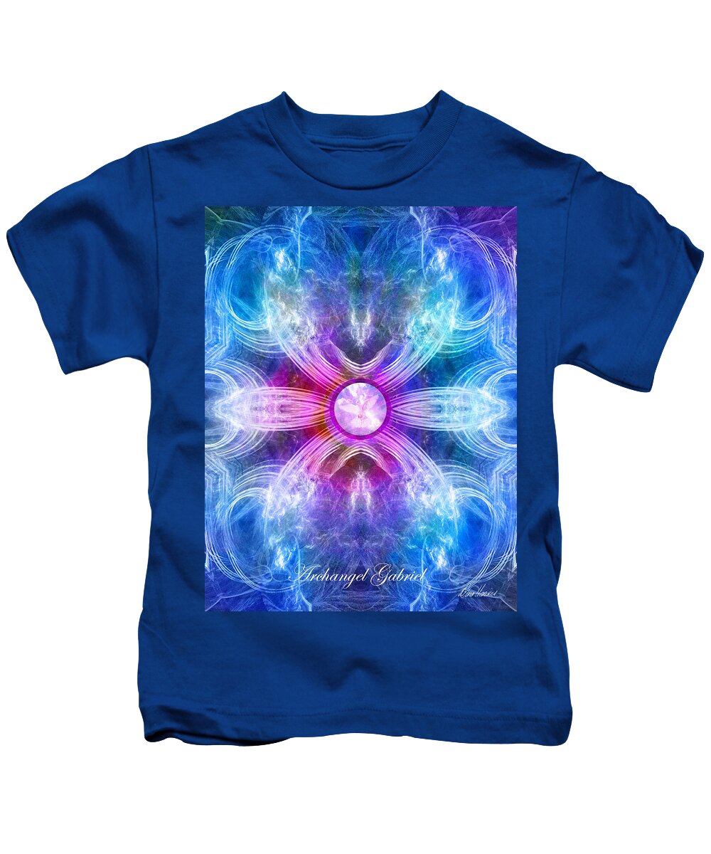 Angel Kids T-Shirt featuring the digital art Archangel Gabriel by Diana Haronis