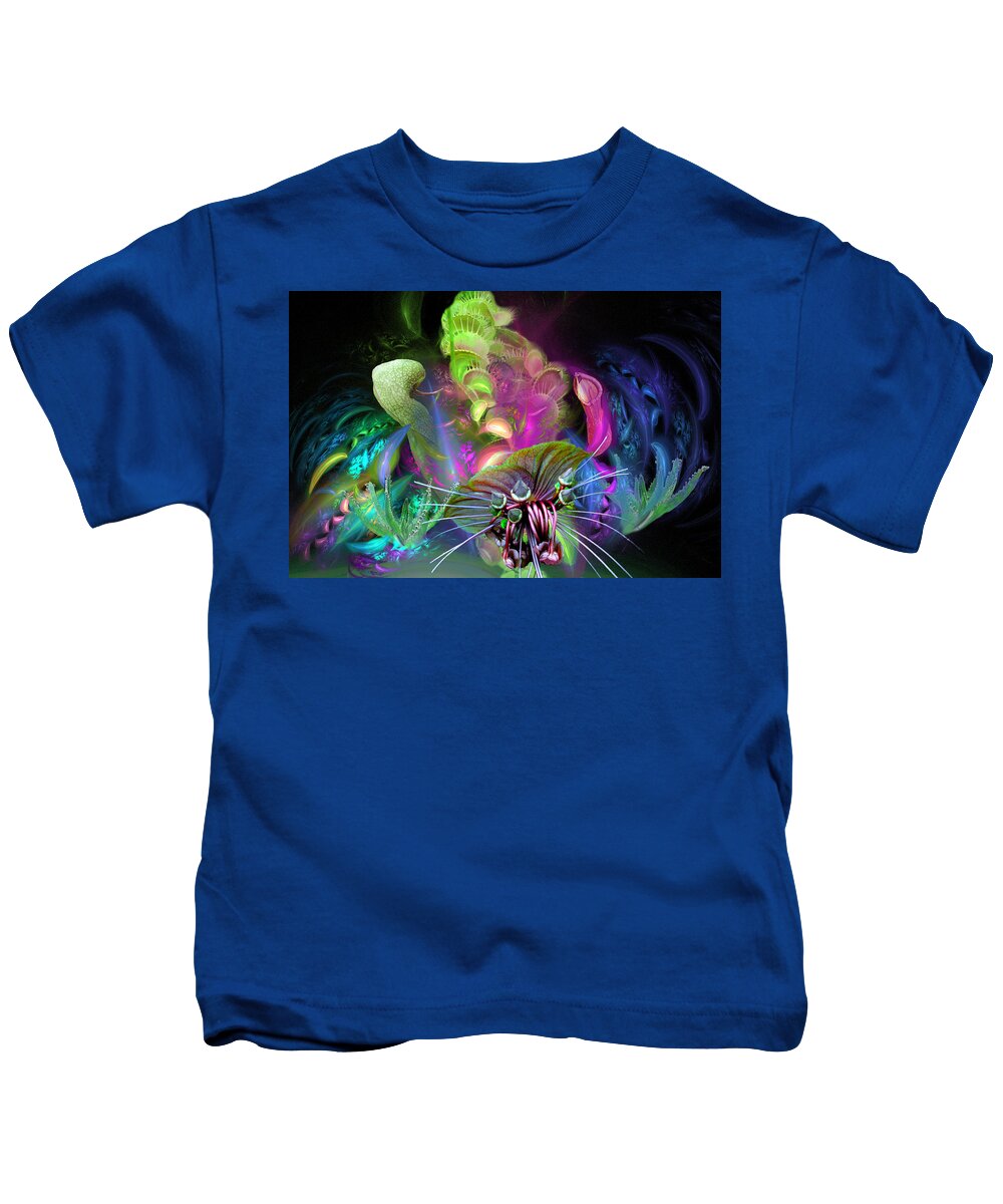 Carnivorous Plants Kids T-Shirt featuring the digital art Dangerous Gardens 3 by Lisa Yount