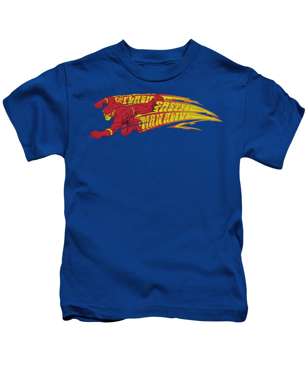 The Flash Kids T-Shirt featuring the digital art Dc - Fastest Man Alive by Brand A