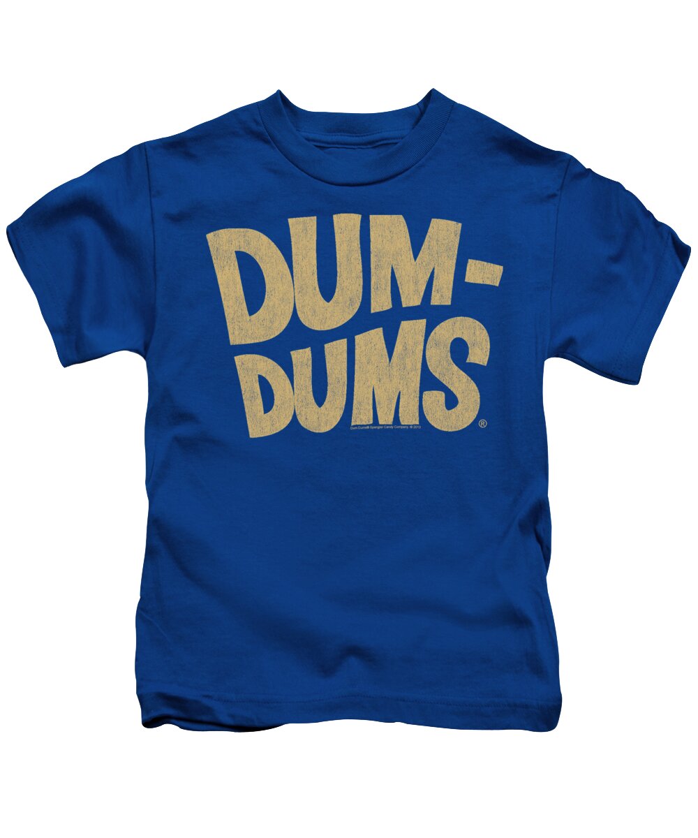 Dum Dums Kids T-Shirt featuring the digital art Dum Dums - Distressed Logo by Brand A