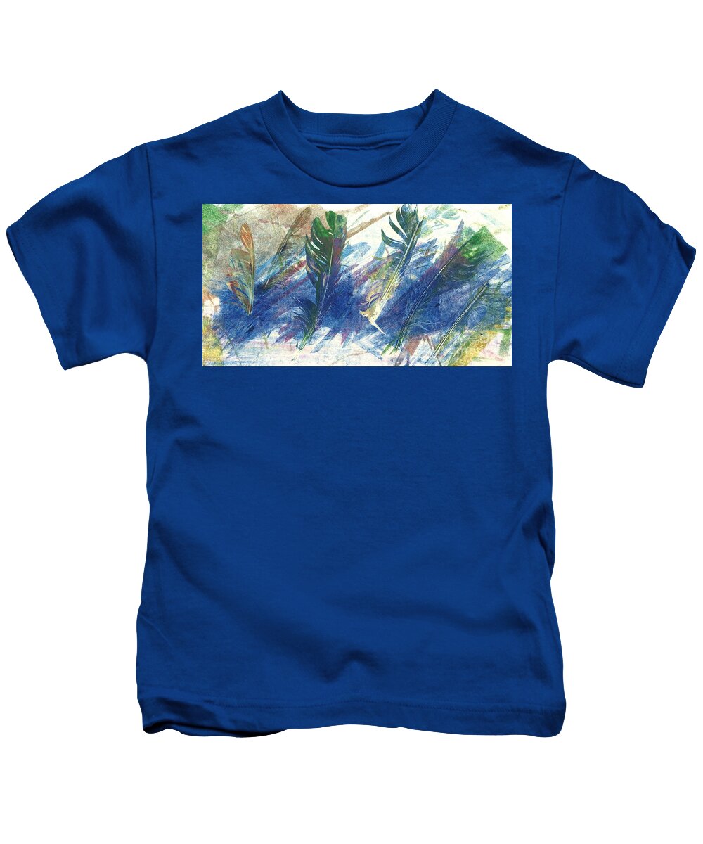 Nature Kids T-Shirt featuring the painting Feather Dance by Sherry Harradence