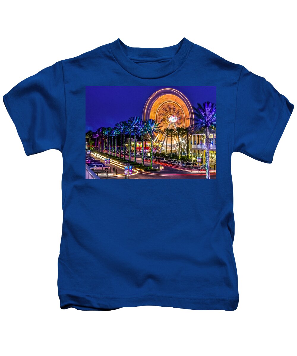 Alabama Kids T-Shirt featuring the photograph Ferris Wheel At The Wharf by Traveler's Pics