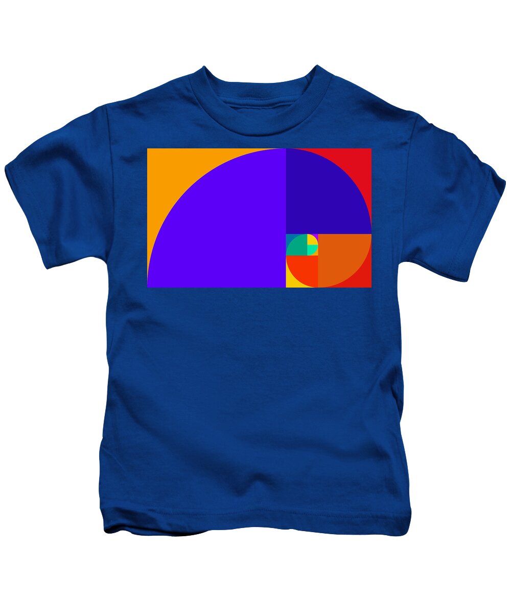 Nautilus Kids T-Shirt featuring the painting Fibonacci Style by Charles Stuart