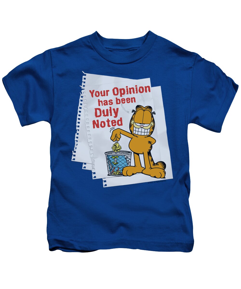 Garfield Kids T-Shirt featuring the digital art Garfield - Duly Noted by Brand A