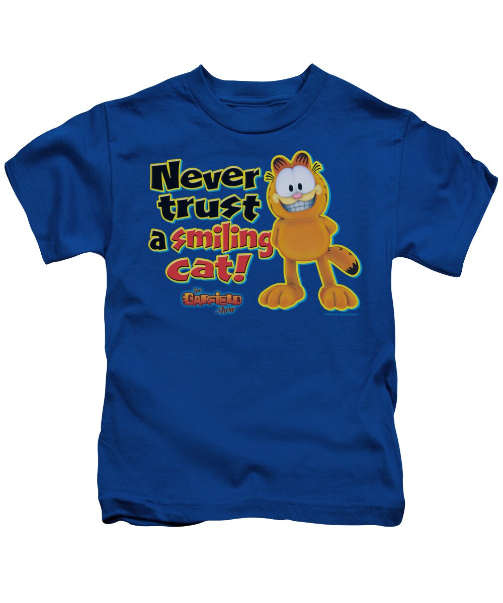 Garfield Kids T-Shirt featuring the digital art Garfield - Smiling by Brand A