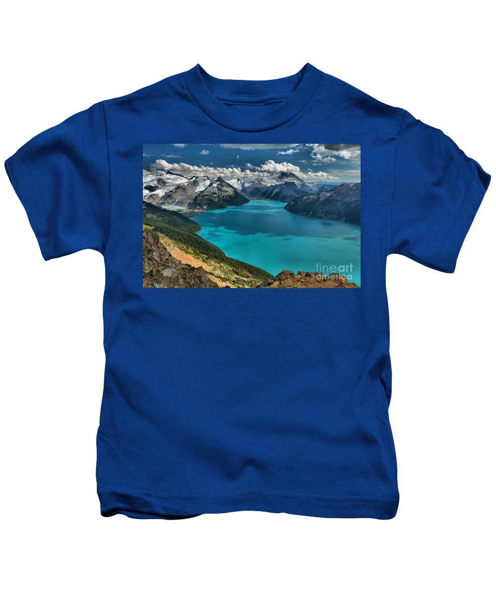 Garibaldi Kids T-Shirt featuring the photograph Garibaldi Lake Blues Greens And Mountains by Adam Jewell