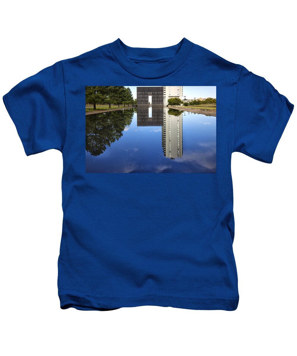 Oklahoma City Kids T-Shirt featuring the photograph Gate Reflection by Diana Powell