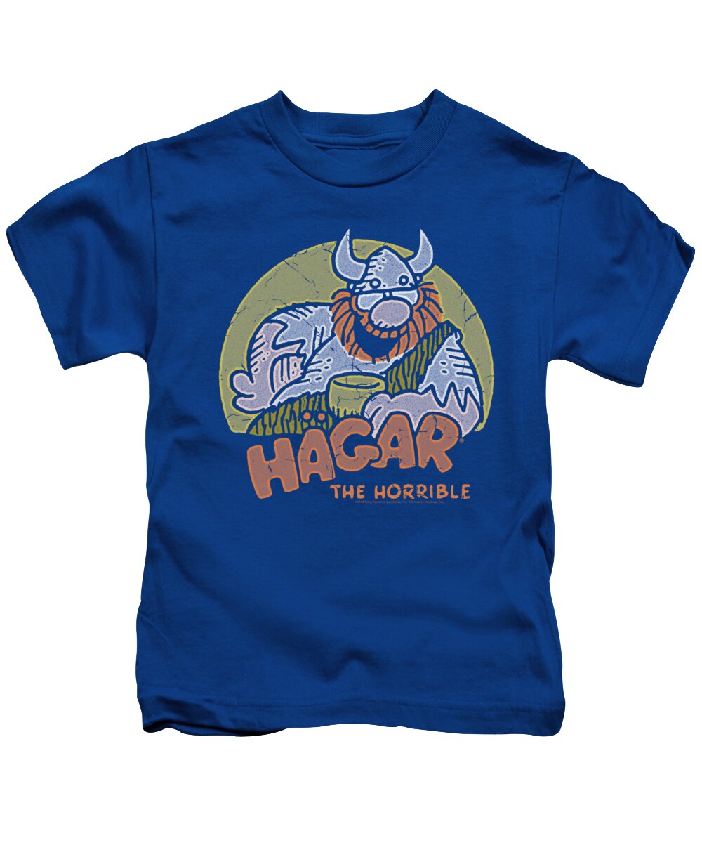  Kids T-Shirt featuring the digital art Hagar The Horrible - Hagar Circle by Brand A