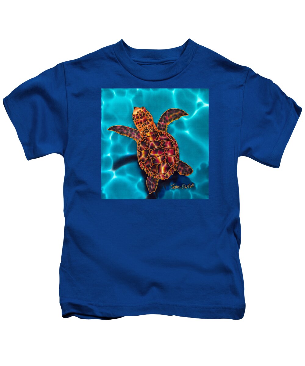 Sea Turtle Kids T-Shirt featuring the painting Hawksbill Hatchling by Daniel Jean-Baptiste