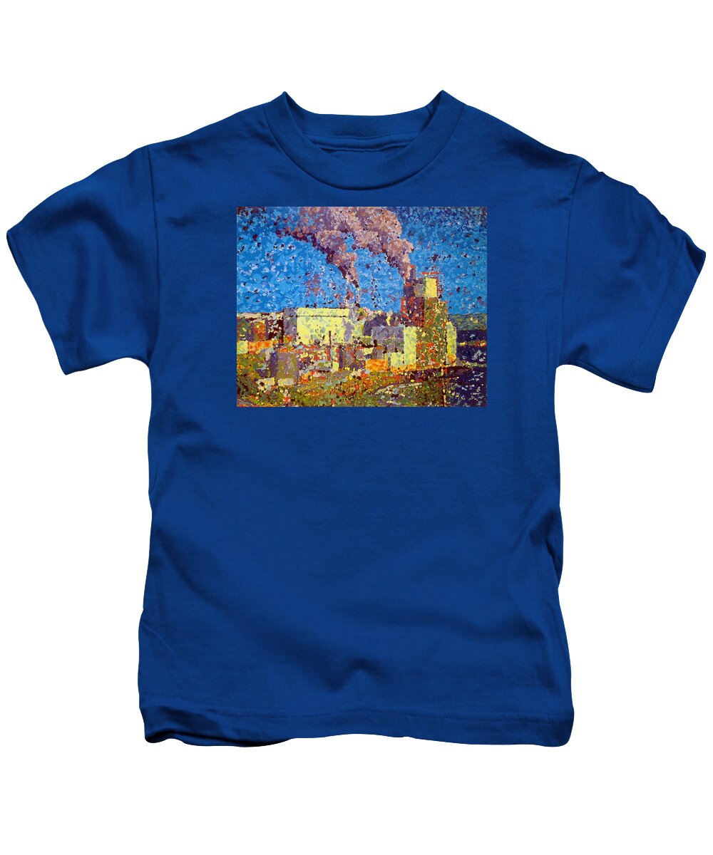 Truck Kids T-Shirt featuring the painting Irving Pulp Mill by Michael Graham