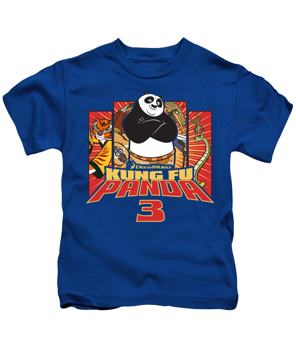  Kids T-Shirt featuring the digital art Kung Fu Panda - Kung Furry by Brand A