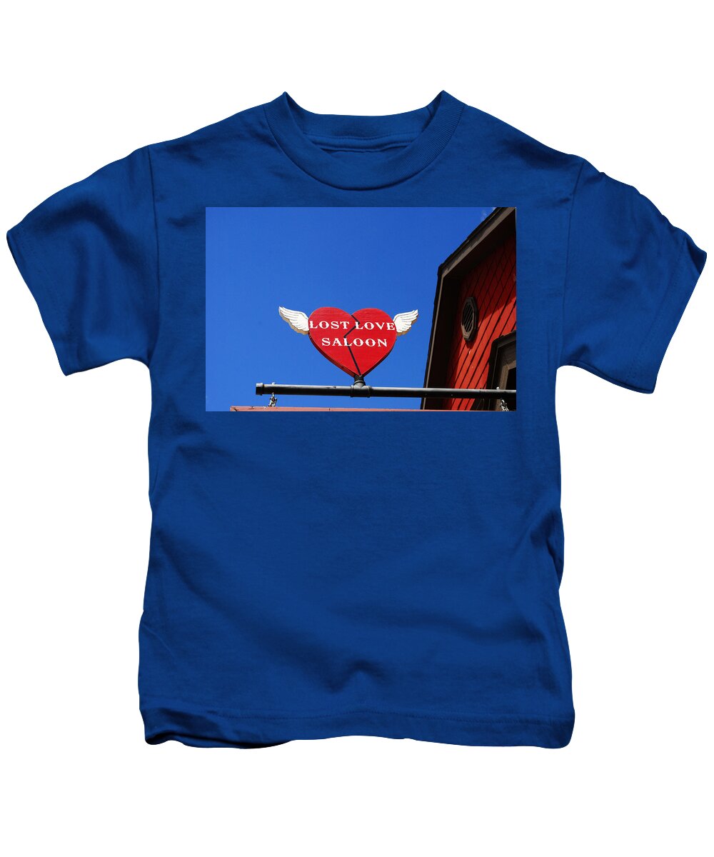 Lost Love Kids T-Shirt featuring the photograph Lost Love Saloon by Glory Ann Penington