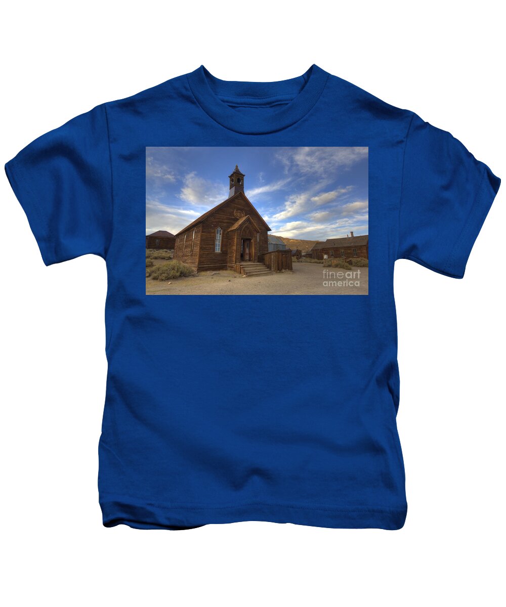 Travel Kids T-Shirt featuring the photograph Methodist Church in Bodie by Crystal Nederman