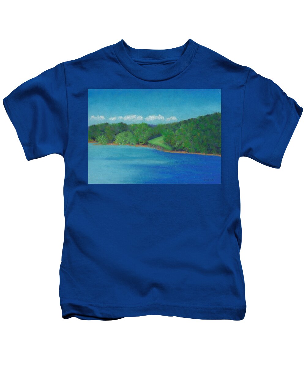 Landscape Kids T-Shirt featuring the pastel Peaceful Beginnings by Anne Katzeff