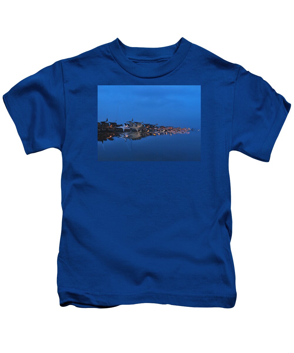 Seascape Kids T-Shirt featuring the photograph Promenade in Blue by Spikey Mouse Photography
