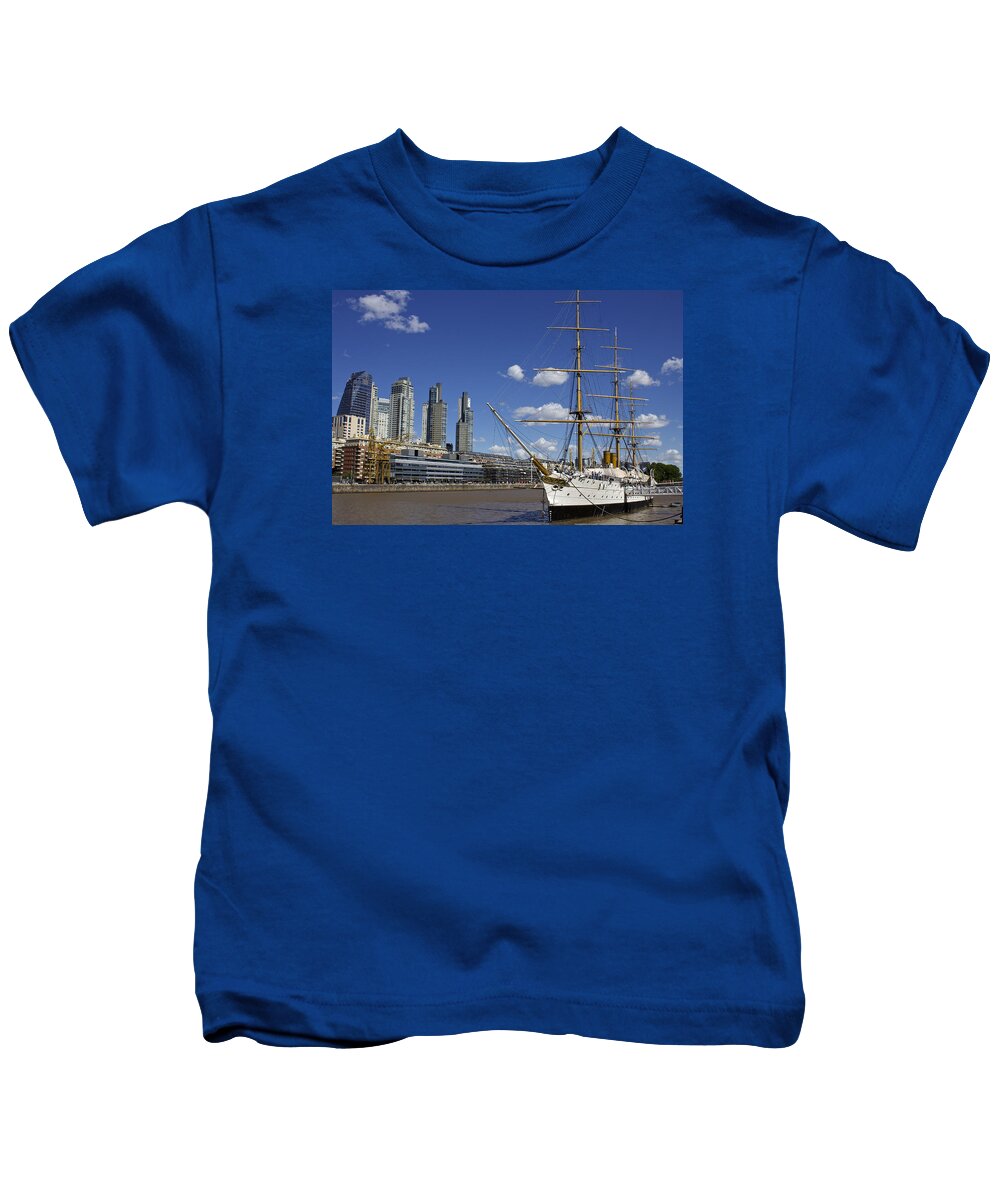 Urban Landscape Kids T-Shirt featuring the photograph Puerto Madero Buenos Aires by Venetia Featherstone-Witty