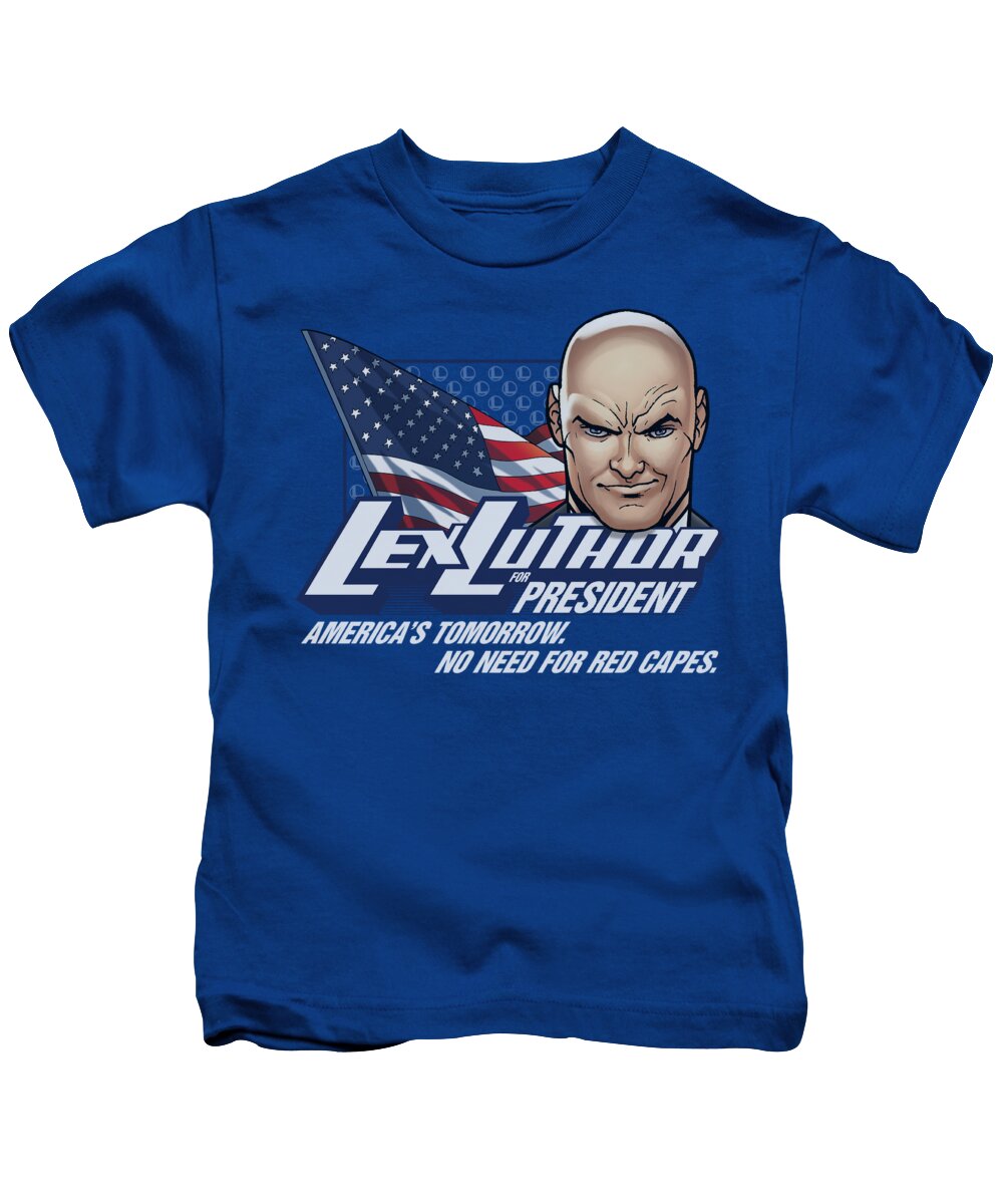 Superman Kids T-Shirt featuring the digital art Superman - Lex For President by Brand A