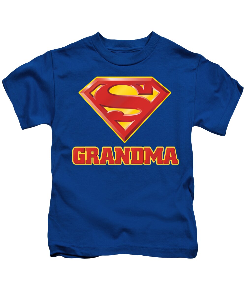 Superman Kids T-Shirt featuring the digital art Superman - Super Grandma by Brand A