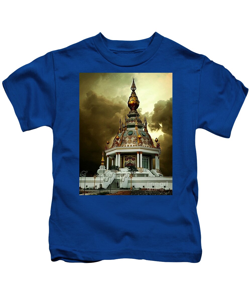 Temple Kids T-Shirt featuring the photograph Temple of Clouds by Ian Gledhill