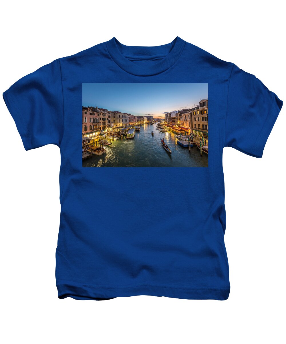 Rialto Bridge Kids T-Shirt featuring the photograph Venice by John Angelo Lattanzio
