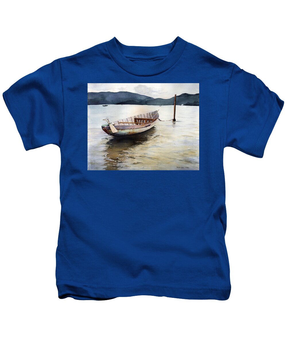 Boat Kids T-Shirt featuring the painting Vietnam Waters by Brenda Beck Fisher