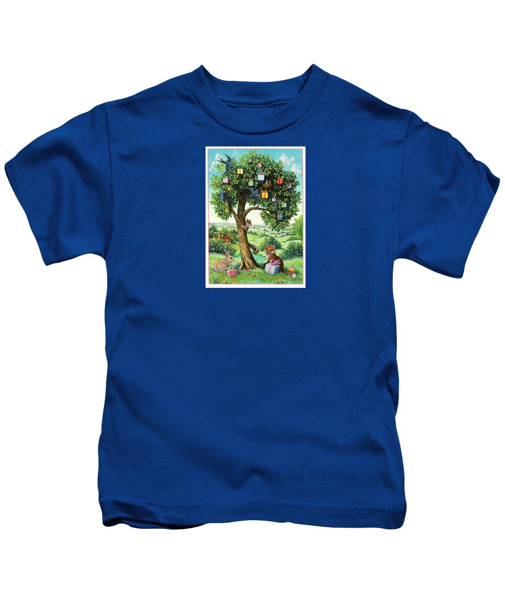 Birthday Kids T-Shirt featuring the painting Where Birthday Presents Come From by Lynn Bywaters