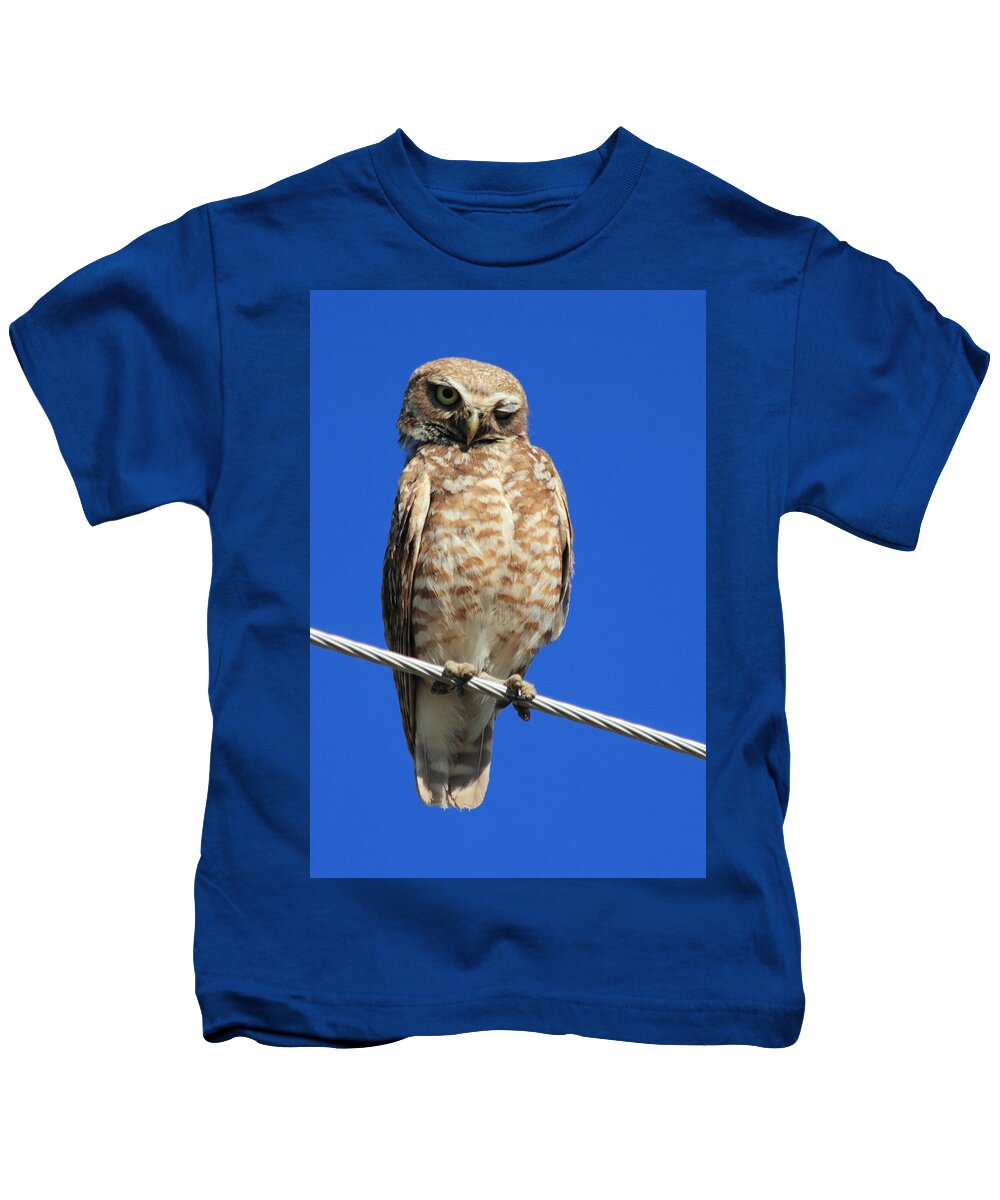 Owl Kids T-Shirt featuring the photograph Wink by Shane Bechler